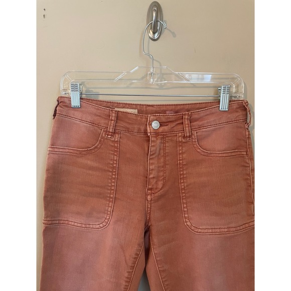Anthropologie Pilcro The Low Rise Icon Flare Jeans 26 Women's Bronze Orange - Picture 4 of 10